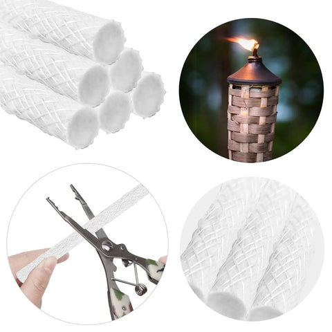 5 Pack Replacement Wicks For Tiki Torches And Oil Lamps Built To Last Premium Long Life Fiberglass Torch Wicks 25cm Outdoors