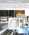 Front view of two stainless steel sheets, 12x12 inches, 1/8 inch thick with protective film.