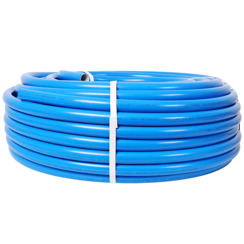Slick Pro Badass 3 4 Inch Pex Al Pex Air Compressor Piping Kit With 200 Feet Blue Hdpe Tubing coiled for garage setup