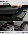 Center Console Organizer Tray For Tesla Model Y Juniper 2025 2026 And Model 3 Highland 2024 2025 2026 Cup Holder Tray Matte Black