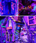 100W Outdoor Black Light for Glow Parties Halloween with Plug IP66 Waterproof UV Blacklight illuminating vibrant decor