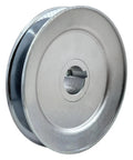 Single Groove V Belt Pulley 5 Inch OD 1 Inch Bore Motor Pulley Carbon Steel Zinc Plated Built Tough For A B 5L 4L V Belts With Keyseat 0.25 by 0.125 Inch Includes Two Screws And Wrench