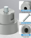 Close-up of 6 Pack Heavy Duty Door Stopper Replacement Rubber Tips for Kickdown Door Stops, showing ribbed rubber and screws