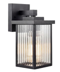 Stunning Matte Black Wall Mount Porch Lights, Dope Outdoor Sconces Featuring Hand Textured Glass And Solid Metal Frame, Badass Front Door Or Garage Entry Exterior Lighting Setup.