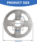Go Kart Rear Sprocket Kit 60T 420 Chain With 1 Inch Bore And One Quarter Inch Keyway, 8 Hole Hub, size diagram