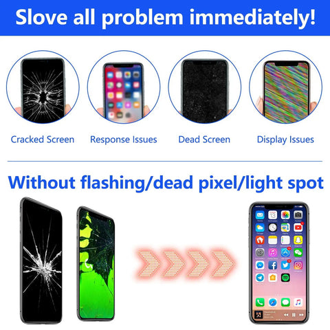 IPhone Screen Replacement 6.1 Inch With 3D Touch LCD Digitizer Compatible A2111 A2223 A2221 Deluxe DIY Kit before and after repair