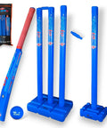Size 6 Plastic Cricket Set Blue For Backyard And Beach Play This All In One Kit Comes With Bat Wind Ball Stumps And Non Striker