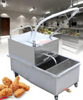 Kickass Commercial Fryer Filter With 550 Watt Pump And 55 Liter Tank, heavy-duty oil filtration cart with wheels.