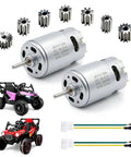 Two Pack 18V 21V 24V High RPM Electric Motors for Power Wheels Upgrade 30000RPM with 7 Tooth Options and toy cars