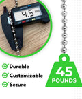 4.5mm bead measured for Ten Ball Chain Spool 100 Feet Nickel Plated Steel Beaded Chain For Pull Chain Jewelry Crafts Labeling