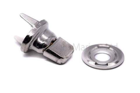 Turnbutton Fastener Cloth To Cloth Kit For Boat Canopy Canvas Covers With Eyelets Washers Studs Backing Plates Clinch Plates And Prongs Durable Marine Grade Hardware For Easy Seamless Canopy Install close-up