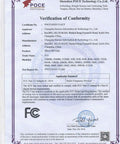 Verification of Conformity document for Micro SD Card, including specifications and compliance details.