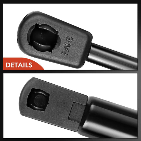 Close-up of Direct Fit Front Hood Lift Supports For Chevy Corvette 2005 2013 showing connection ends and details.