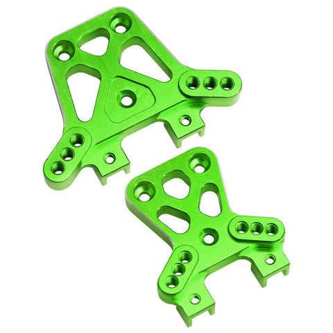 Aluminum Front And Rear Shock Towers For 1 By 18 Traxxas LaTrax Teton Desert Prerunner SST Beefed Up Upgrade Parts 6061 T6 Anodized Green