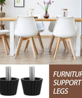 20 Piece Adjustable Chair Leveling Feet Set Screw In Furniture Levelers For Tables And Office Chairs Noise Reducing Black Pp Iron