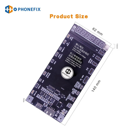 Battery Activation Detection Board For iPhone 5 Through 15 Pro Max And Android Phones With Type C And USB Interfaces The Go To All In One Circuit Board Charging Tester And Battery Diagnostics For Fast Activation, 140x62mm board