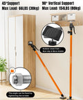 HOLOTHURIAN cabinet jack support poles, 2-pack, adjustable 49.2–114.2 in, orange with rubber feet