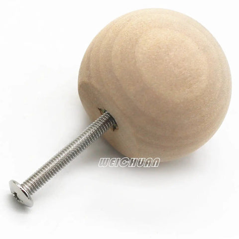 Unfinished Solid Wood Ball Knobs 15 Pack For Cabinets Dressers And Drawers Natural Wood Finish Ready For Staining Painting Or Coloring To Match Your Decor And Personal Style For Easy Installation And Durable Everyday Use, natural wood knob with screw