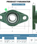 Eight Pack UCFL205 1 Inch Bore Self Aligning Flange Mounted Pillow Block Ball Bearings Featuring Rock Solid Cast Iron Housing Dual Layer Seals Made For Hard Knocks Factory Floors And Heavy Duty Gearbox Applications Where Your Work Runs Like A Beast., UCFL205-16 1 inch bore cast iron pillow block bearing dimensions chart