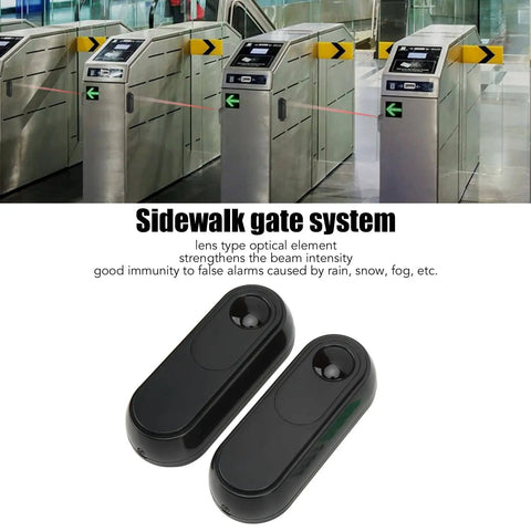 Infrared Alarm Beam Sensor For Dope Home Security Setup with photoelectric detector, motion sensor visible near gate system