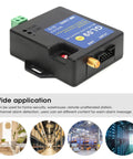 Straightforward Plug In Setup For Eight Channel Alert Module features 4G connectivity, compact black design for versatile property security.