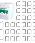 Heavy Duty Galvanized Steel 3 4 Inch Wire Strapping Buckle For Woven Cord Tie Downs Built Tough For Heavy Lifting No Sweat Tensioning With Rock Solid Hold For Daily Jobsite Grind in a bucket with multiple buckles.
