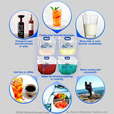 Premium Collapsible Water Container Bag For Camping And Hiking BPA Free Food Grade Clear Plastic Jug with diverse uses