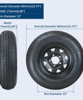 Two Pack Trailer Tire On Rim ST175 80D13 With 13 Inch Rims And Five Lug Pattern Four Point Five Inch PCD Load Range C 6PR