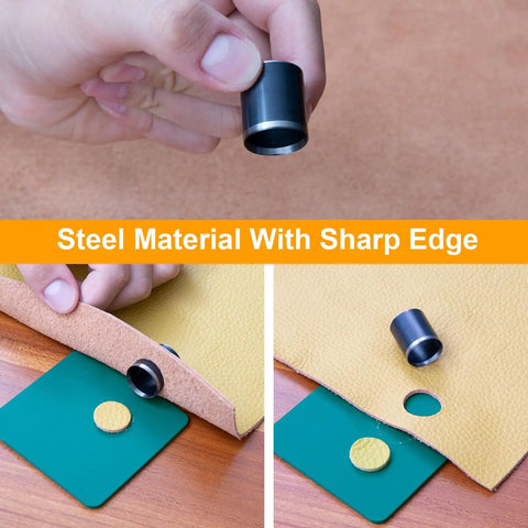 Circle Leather Punch Tool Set For DIY Crafts with alloy steel die cutting leather and fabric