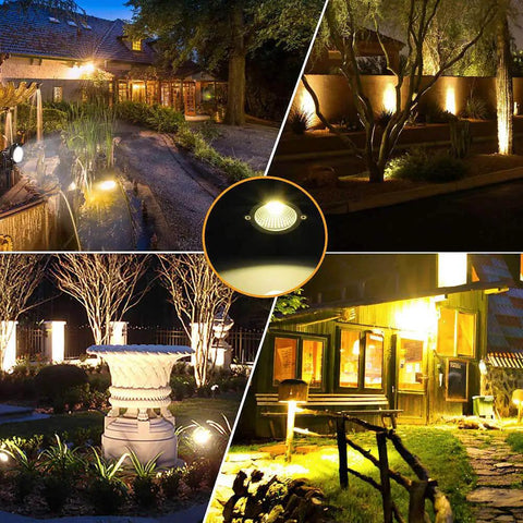 Bright 5W LED Landscape Spotlight Pack 120V Plug In Outdoor Garden Path Lights 550LM Waterproof Yard Tree Driveway Lighting 3000K Warm White