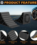4 Pack Tough Wheel Chocks For RV Trailer And Truck Non Slip Hard Plastic Tire Blocks With Handles on road