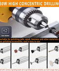Detail of 750W High Concentric Drilling tool showcasing chuck and polishing accessories for jade, wood, and beeswax.