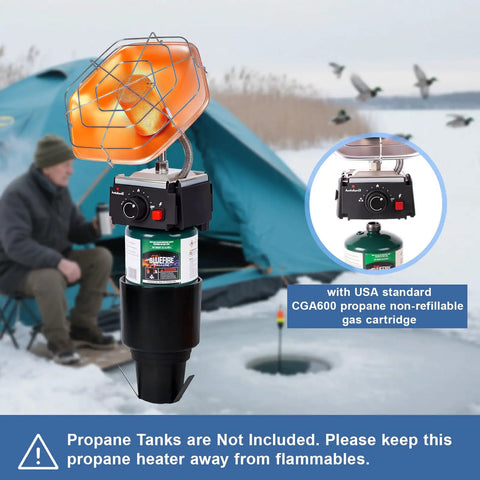 Portable Propane Golf Cart Heater With Catalytic Burner And Cup Holder, Pulse Ignition, 8520 BTU High Output in outdoor use