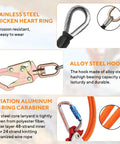 Stainless steel heart ring and alloy steel hook from Top Rated 10ft Steel Wire Core Flipline And 3300 Lbs Arborist Positioning Lanyard Kit.