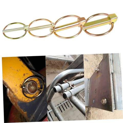 10 Piece Heavy Duty Lynch Pin Set With Spring Loaded Ring Locking Pins For Trailer Hitches And Farm Equipment Industrial Grade Retaining Pins To Secure Attachments On Tractors And UTVs, steel