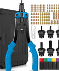 Pro Grade Rivet Nut Tool Kit With 6 Mandrels And 125 Rivet Nuts M3 To M10 Heavy Duty Hand Rivnut Gun For Metal Wood Auto Repair Non Slip Grip Durable Storage Case 40 Percent Less Labor