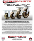 Tough As Nails Kingpinless High Temperature Phenolic Caster Set Of Four With Six Inch Brown Wheels, two swivel and two rigid mounts.