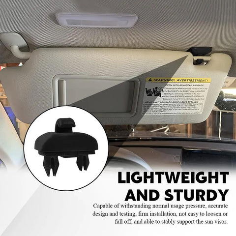 Two Pack Inner Sun Visor Clips Car Visor Holder Hook Makeup Mirror Bracket Replacement For OEM 8U0857562A 8E0857563A Fits Audi A1 A3 A4 A5 Q3 Q5 Models Black Easy Install Durable Plastic Retainer in use on visor.