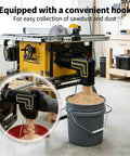 Table Saw Dust Collector Adapter 2.5 Inch Dust Port Connector with tool-free installation and dual dust bag hooks.