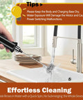 Rechargeable Handheld Milk Frother With 3 Speed Settings And 3 Detachable Stainless Whisks being rinsed under a faucet