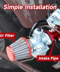 VM22 26mm Carburetor Throttle Assembly With Main Jets Kit Bolt On For Predator 212cc engines with air filter and intake pipe