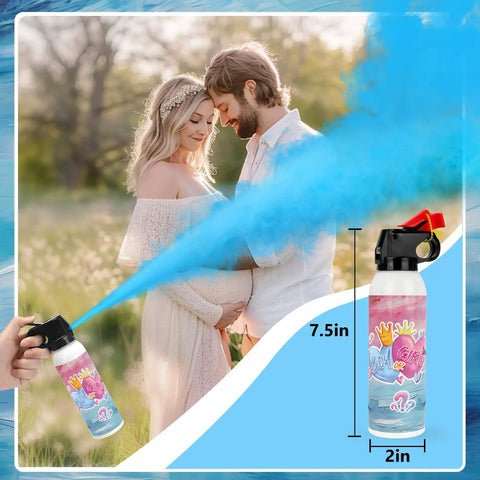 Gender Reveal Fire Extinguisher 2 Pack Biodegradable Corn Starch Spray For Baby Shower Crowd Pleaser With Safe Five Foot Reach No Mess Cleanup And Serious Big Day Vibes For Your Whole Crew