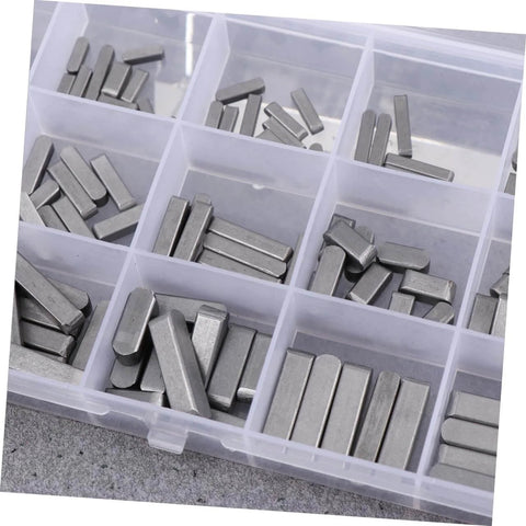 Pro Grade Square Parallel Pin Set With Flat Head Machine Pins, 140-Piece Assortment shown in plastic organizer, lightweight steel.