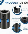 L Type Flexible Coupling Set Three Quarters To Three Quarters Inch L Jaw Shaft Connector With Rubber Spider Interchangeable For Spindle Transmissions Automation Equipment High Speed Precision Easy Installation Durable Black, 19mm bore