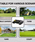 Remote-Controlled Tracked Lawn Mowing Robot With Adjustable Cutting Height in various garden and yard scenarios