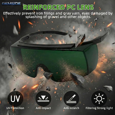 Lightweight IR5.0 Welding Sunglasses Featuring A Snug Wrap-Around Fit For Kickass Eye Protection During Hardcore Shop Jobs And Weekend Garage Builds With Zero Sweat Interference with a reinforced PC lens.
