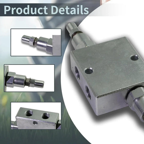 Built Tough Dual Crossover Hydraulic Relief Cushion Valve 3/8 NPT, 12 GPM Flow, Fits Reversible Hydraulic Motors, Double Acting Cylinder Control, Adjustable Relief 150 To 2600 PSI, Preset 1300 PSI, Max 5000 PSI, Replaces DCRV45-06N
