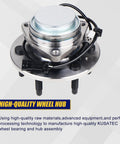 2Pack Front Wheel Hub And Bearing Assembly For Chevy Silverado Express Tahoe Avalanche Suburban Cadillac Escalade GMC Savana Yukon XL Sierra 6 Lug 2WD With ABS in metallic finish with wires