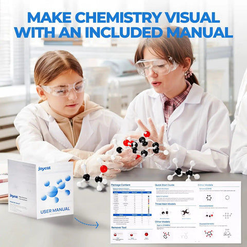 Students using 238 Piece Molecular Model Kit For Organic And Inorganic Chemistry Hands On Realistic Atom Bond Building Set