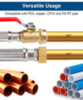 Heavy Duty 24 Inch Braided Stainless Steel Hot Water Heater Hose With Three Quarter Inch FIP To Three Quarter Inch Ball Valve